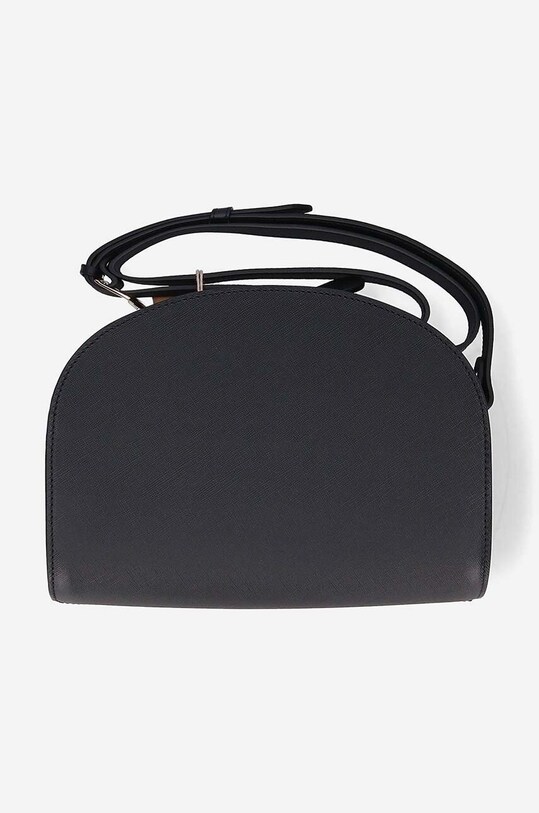 Kožená kabelka A.P.C. Sac Demi-lune PXBJQ.F61048 čierna AA00