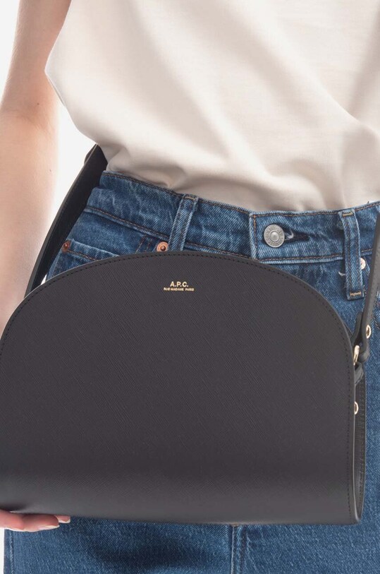 Kožená kabelka A.P.C. Sac Demi-lune PXBJQ.F61048