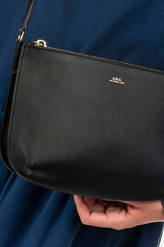 A.P.C. borsa a mano in pelle Sac Sarah PXBJQ-F61404 BLACK PXBJQ.F61404