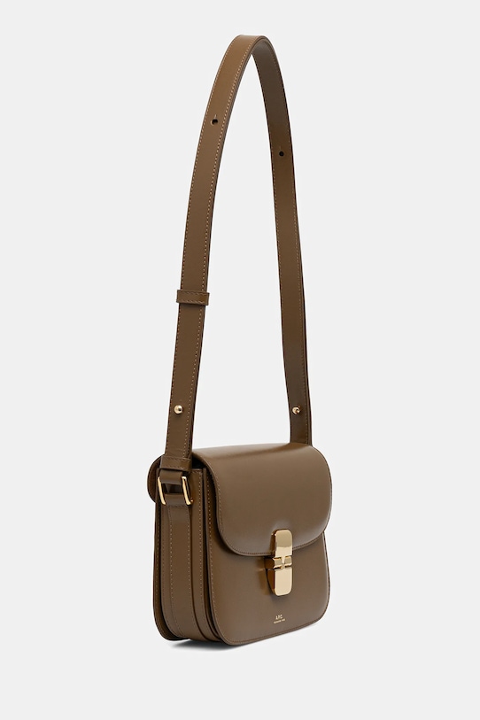 Kožená kabelka A.P.C. Sac Grace Small PXBMW.F61413 zelená SS25