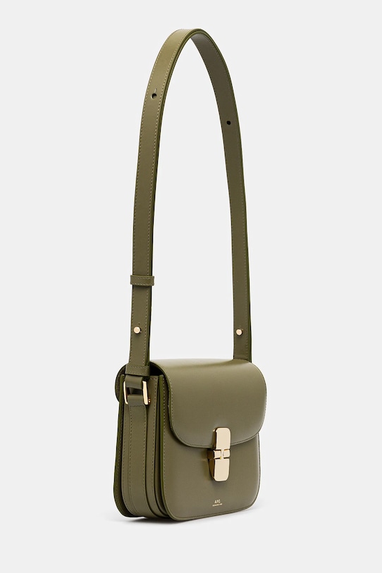 A.P.C. bőr táska Sac Grace Small PXBMW.F61413 zöld SS25