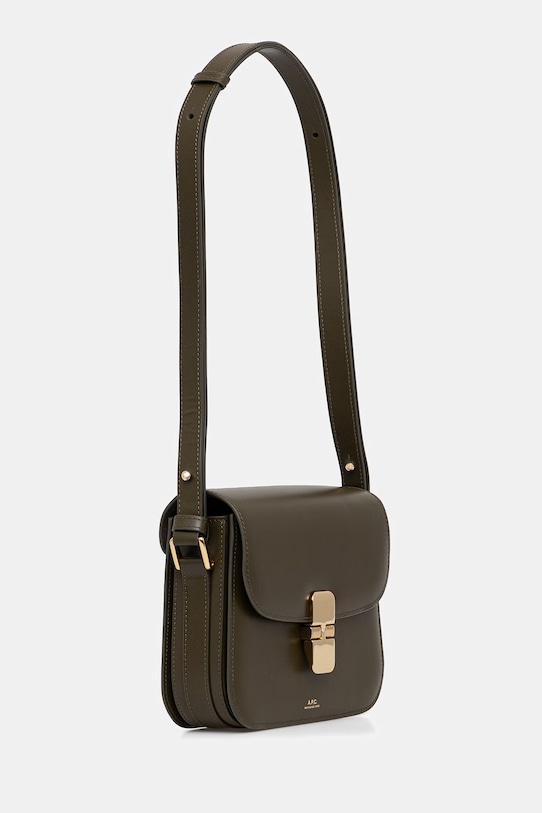 Δερμάτινη τσάντα A.P.C. Sac Grace Small PXBMW.F61413 πράσινο SS26