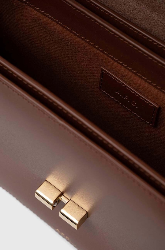 Kožená kabelka A.P.C. Sac Grace Small PXBMW-F61413 BLACK PXBMW.F61413 hnedá