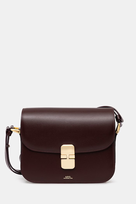 A.P.C. torebka skórzana Sac Grace Small skóra licowa bordowy PXBMW.F61413