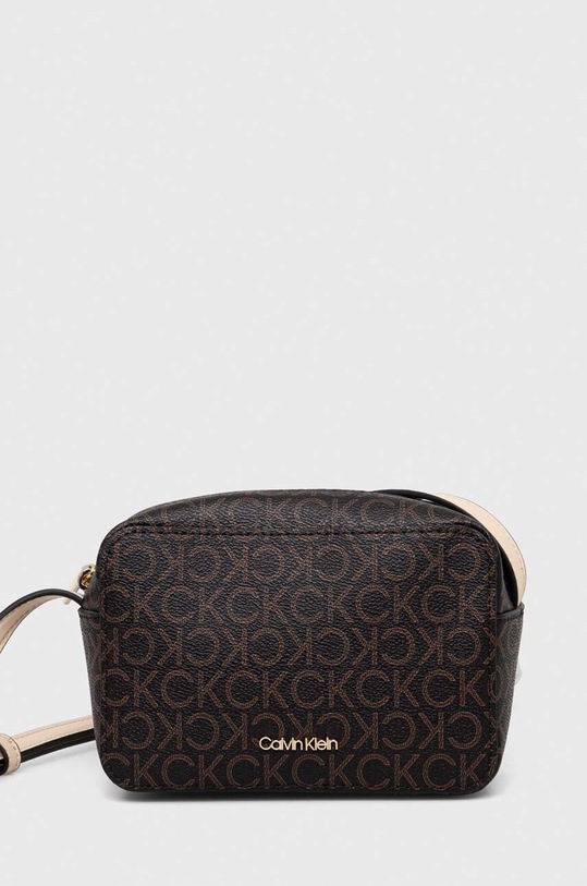 Calvin Klein torebka nie mieści A4 brązowy K60K610294