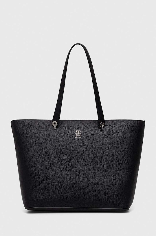Kabelka Tommy Hilfiger jednofarebný čierna AW0AW15178.NOS