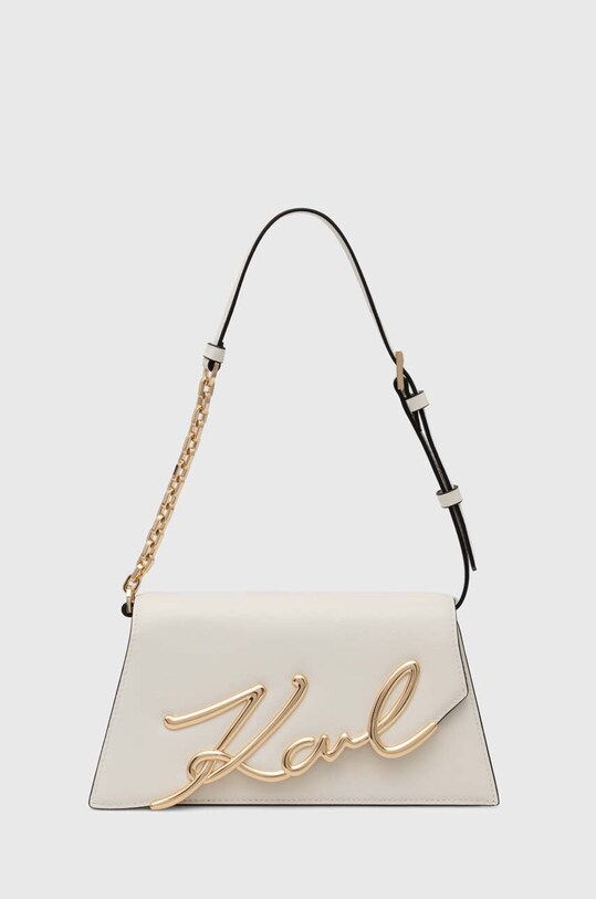 Karl Lagerfeld borsa a mano in pelle pelle fiore bianco 240W3005