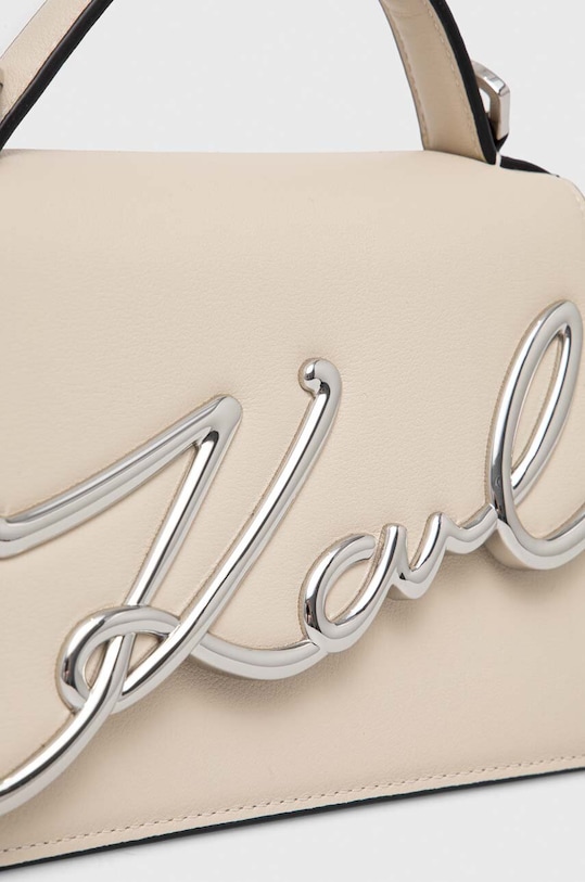 Kožená kabelka Karl Lagerfeld K/SIGNATURE béžová 240W3004