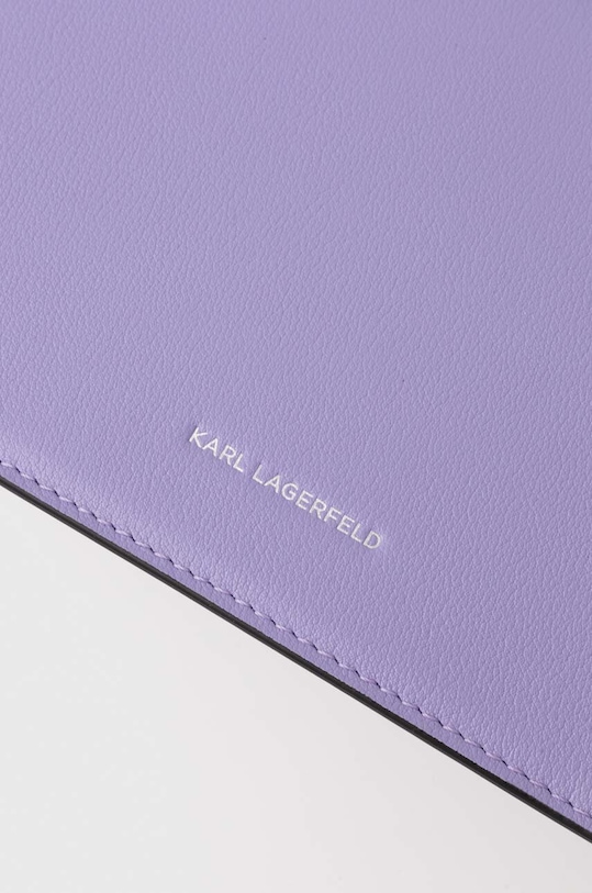 Kožená kabelka Karl Lagerfeld K/SIGNATURE fialová 240W3004