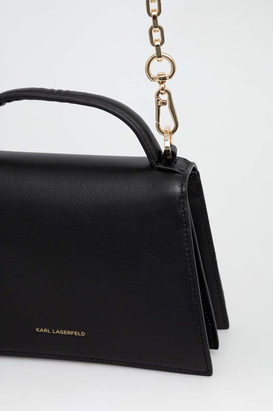 Kožená kabelka Karl Lagerfeld čierna 240W3004