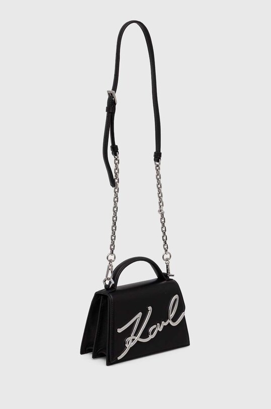 Кожена чанта Karl Lagerfeld 240W3004 черен AA00
