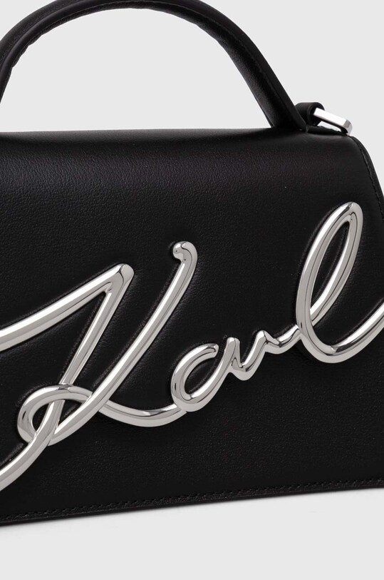 Кожена чанта Karl Lagerfeld черен 240W3004