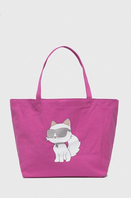 Karl Lagerfeld torebka bawełniana mieści A4 różowy 240W3890