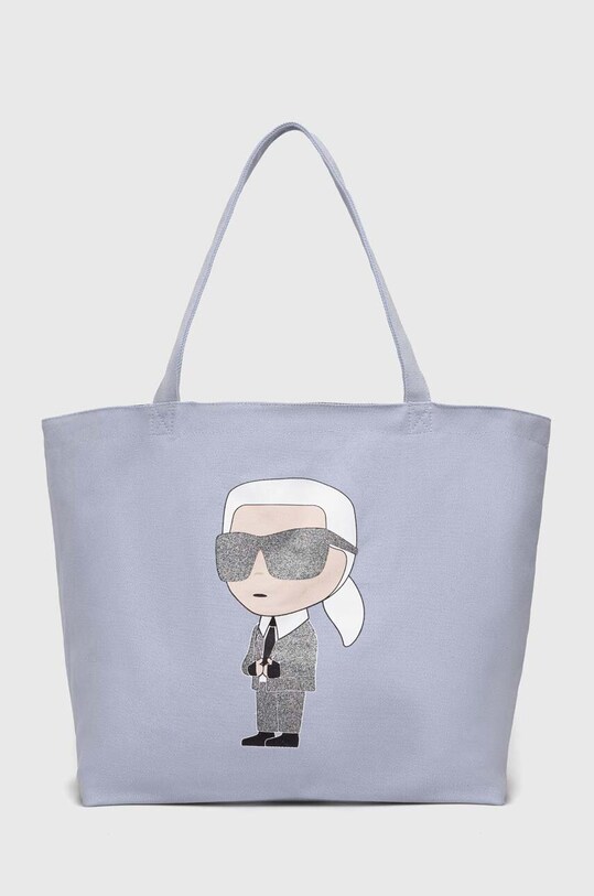 Karl Lagerfeld torebka bawełniana mieści A4 niebieski 240W3891