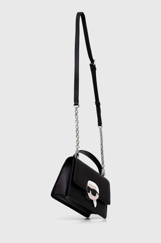 Kožená kabelka Karl Lagerfeld 240W3084 čierna AA00