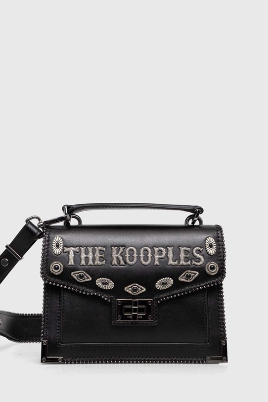 Шкіряна сумочка The Kooples аплікація чорний AFSEMILYS89