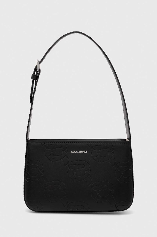 Karl Lagerfeld poseta de piele uni negru 241W3003