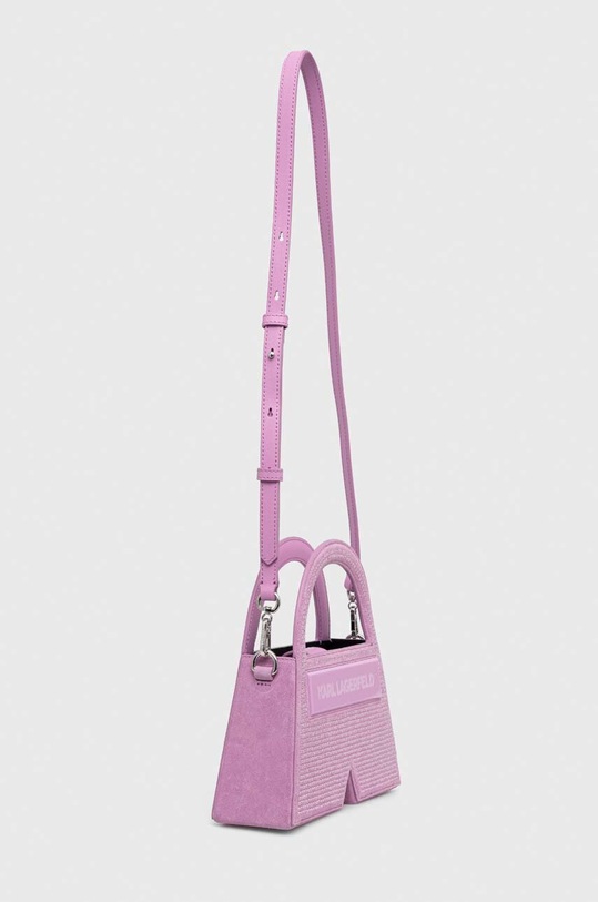 Karl Lagerfeld geanta de mana din piele intoarsa 241W3026 roz AA00