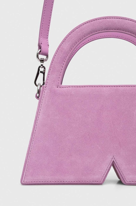 Accesorii Karl Lagerfeld geanta de mana din piele intoarsa 241W3026 roz