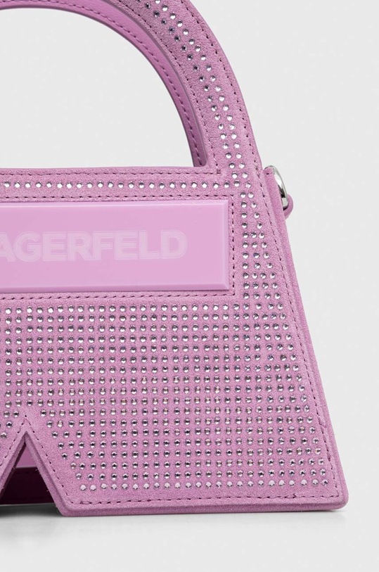 Karl Lagerfeld geanta de mana din piele intoarsa roz 241W3026