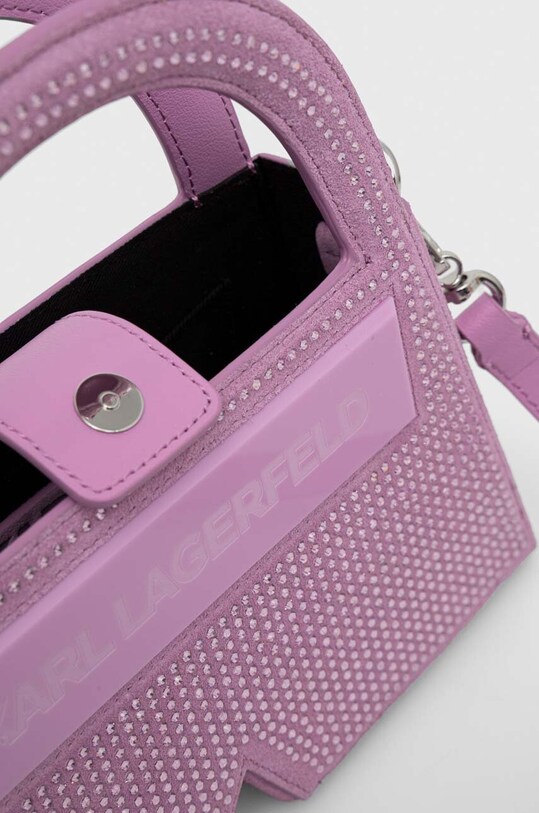 Karl Lagerfeld geanta de mana din piele intoarsa 241W3026 roz