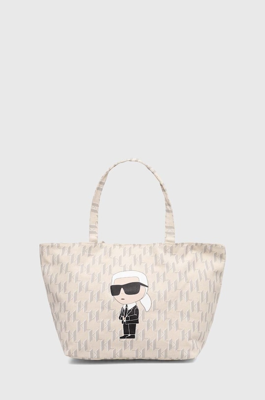 Karl Lagerfeld geanta de bumbac cu modele bej 241W3880