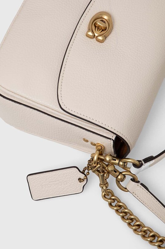 Accesorii Coach poseta de piele Cassie 19 CV437 bej