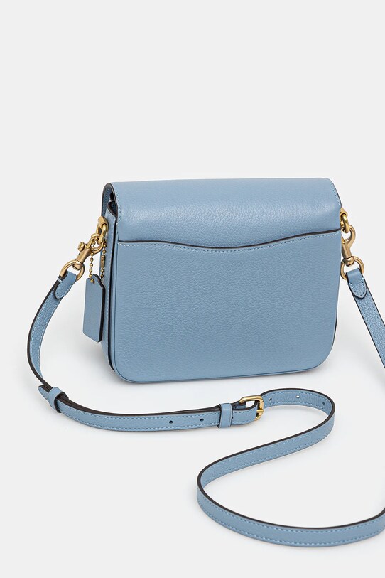 Accesorii Coach poseta de piele Cassie 19 CV437 albastru