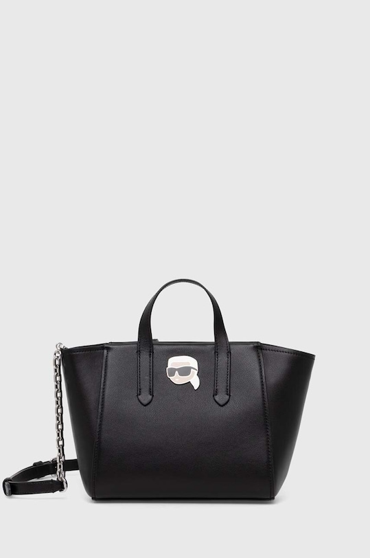Kožená kabelka Karl Lagerfeld usňová koža čierna 245W3051