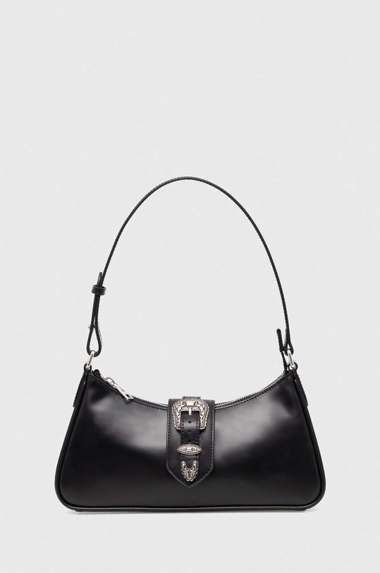 The Kooples poseta de piele uni negru AFSA27005K