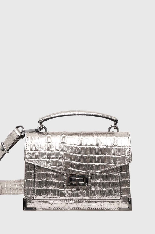 The Kooples torebka skórzana nie mieści A4 srebrny AFSEMILYS105