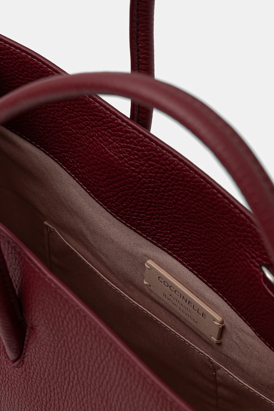 Coccinelle poșetă de piele COCCINELLEMYRTHA MAXI LOG burgundia E1.QBB.18.02.01