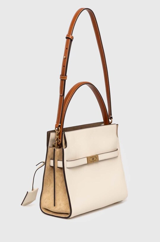 Tory Burch torebka skórzana Lee Radziwill Small Double 158641.122 beżowy AA00