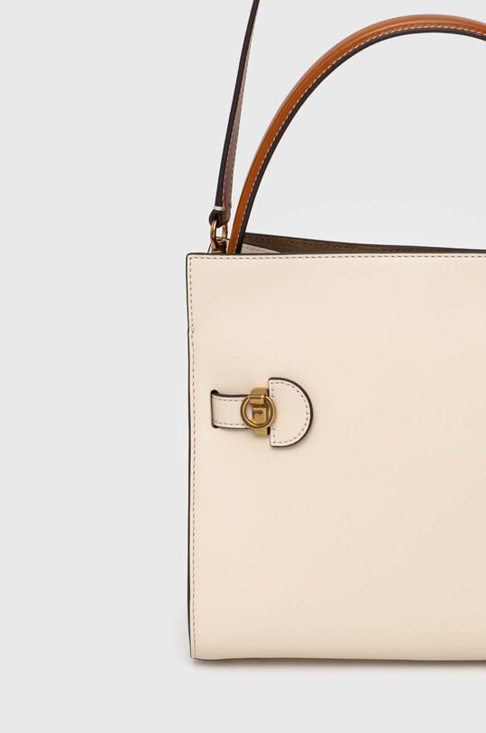 Tory Burch torebka skórzana Lee Radziwill Small Double beżowy 158641.122
