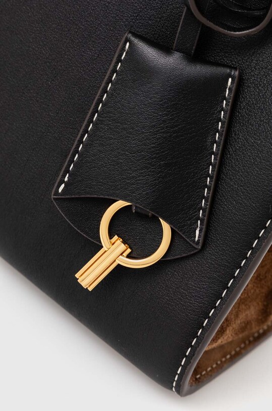 Tory Burch torebka skórzana Lee Radziwill Small Double czarny 61302.001