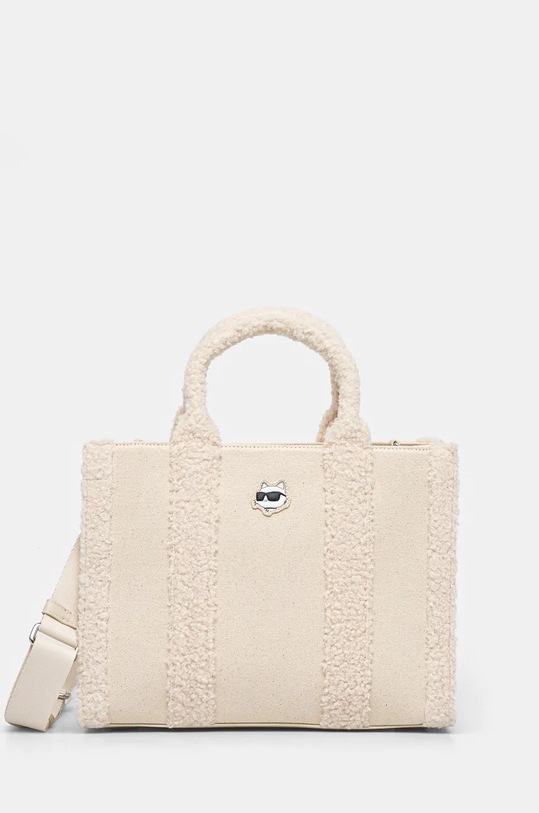 Kabelka Karl Lagerfeld jednofarebný béžová 246W3880