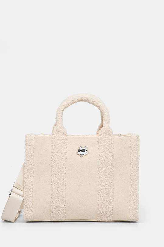 Kabelka Karl Lagerfeld jednofarebný béžová 246W3880