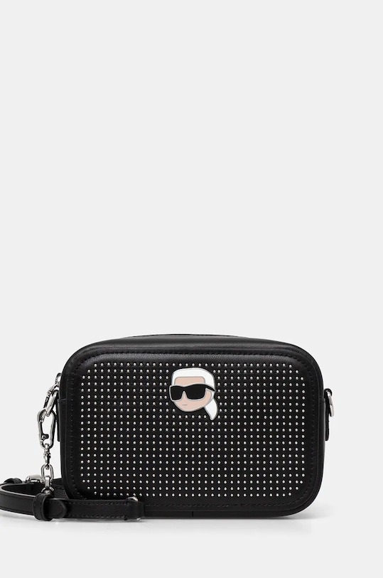 Кожаная сумочка Karl Lagerfeld аппликация чёрный 246W3028
