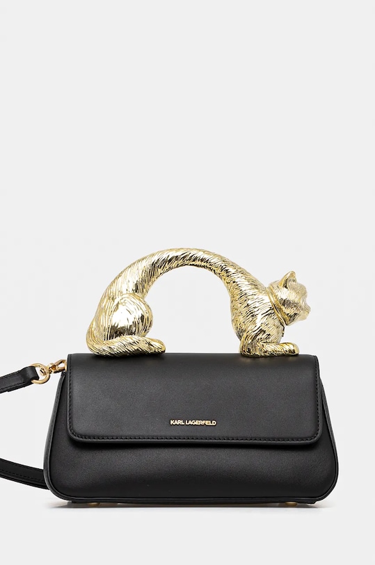 Шкіряна сумочка Karl Lagerfeld аплікація чорний 246W3079