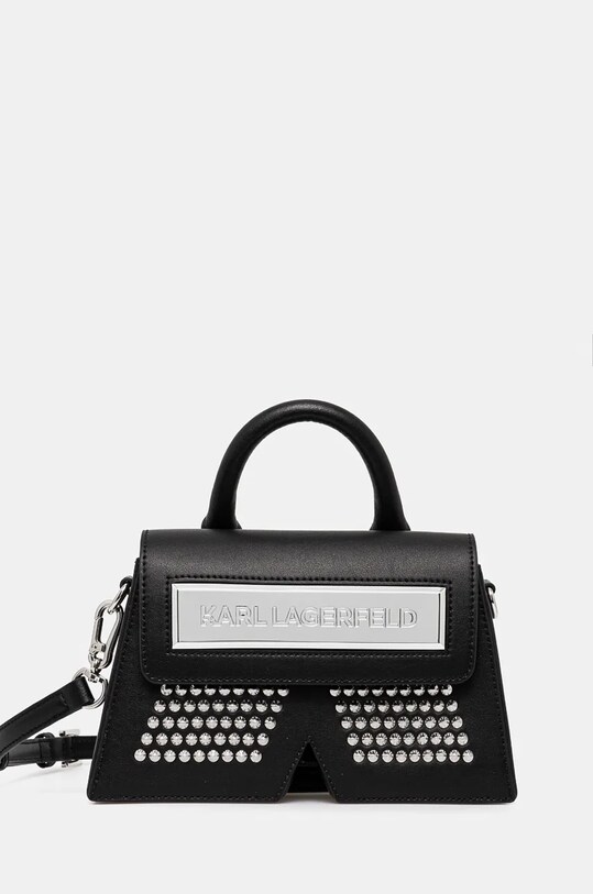 Шкіряна сумочка Karl Lagerfeld лицьова шкіра чорний 246W3092