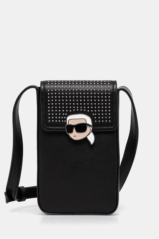Karl Lagerfeld borseta de piele nu incape in A4 negru 246W3203