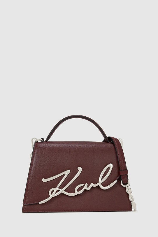 Δερμάτινη τσάντα Karl Lagerfeld καφέ A1W30036