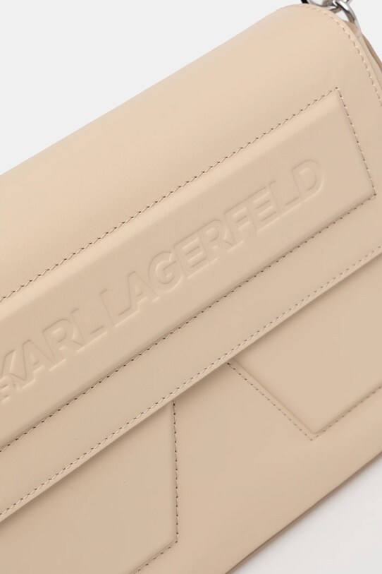 Kožená kabelka Karl Lagerfeld béžová A1W30154
