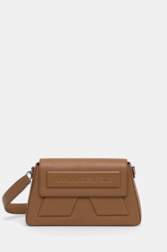 Шкіряна сумочка Karl Lagerfeld IKON/K лицьова шкіра коричневий A1W30154