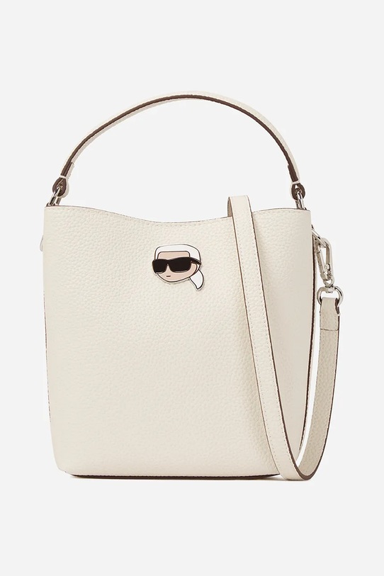 Torba Karl Lagerfeld IKON imitacija zrnate kože bijela A1W30468