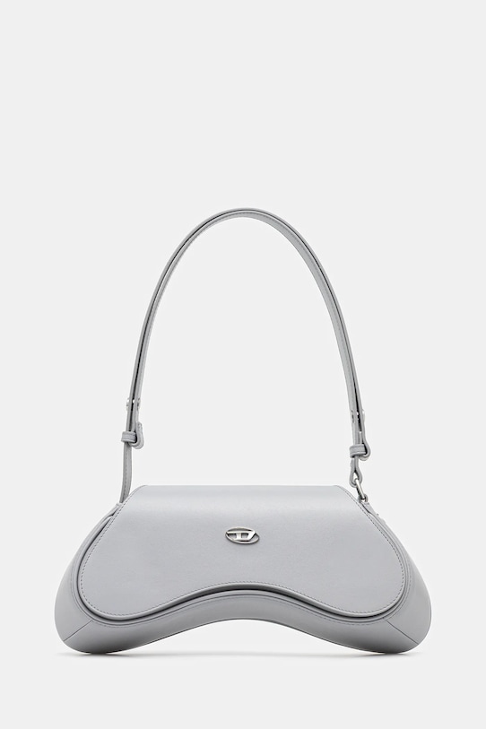 Kožená kabelka Diesel PLAY PLAY CROSSBODY cross body usňová koža sivá X10221.PR227