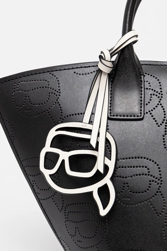 Kožená kabelka Karl Lagerfeld A1W30491 čierna