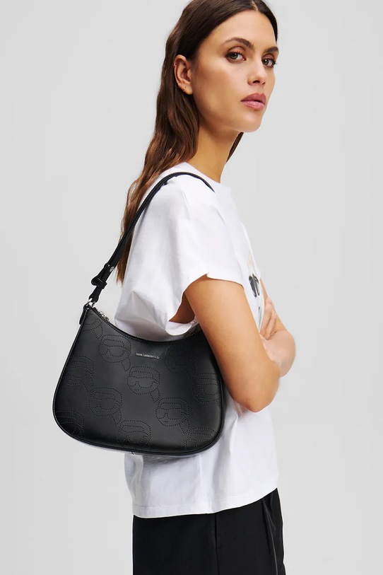 Karl Lagerfeld poseta de piele IKON A2W30107 negru