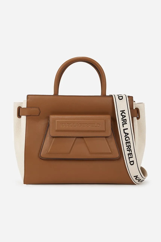 Kabelka Karl Lagerfeld jednofarebný hnedá A2W30168