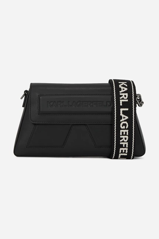 Karl Lagerfeld torebka skórzana skóra licowa czarny A2W30198